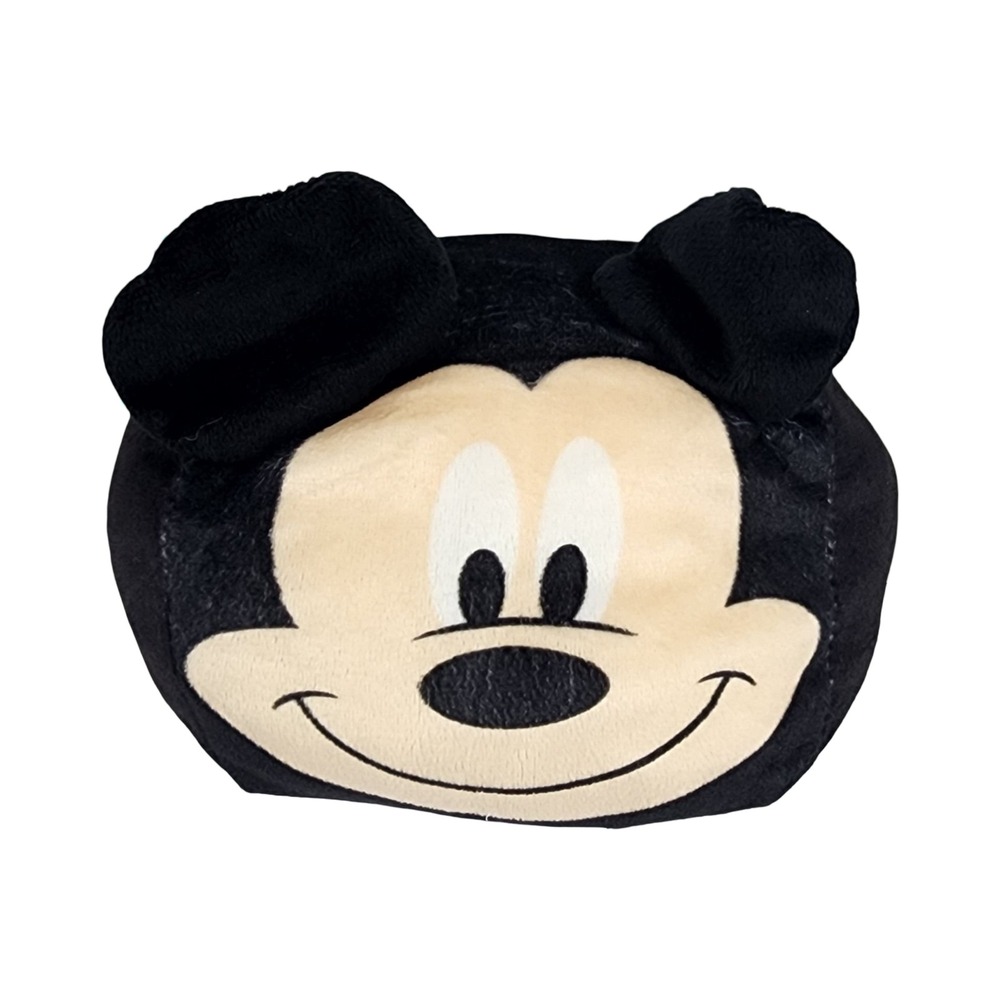 Disney Mickey Mouse Plush Head Squishy Round Pillow Black Cream 5 Inch